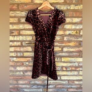 NWT!!! JCrew velvet leopard print midi dress